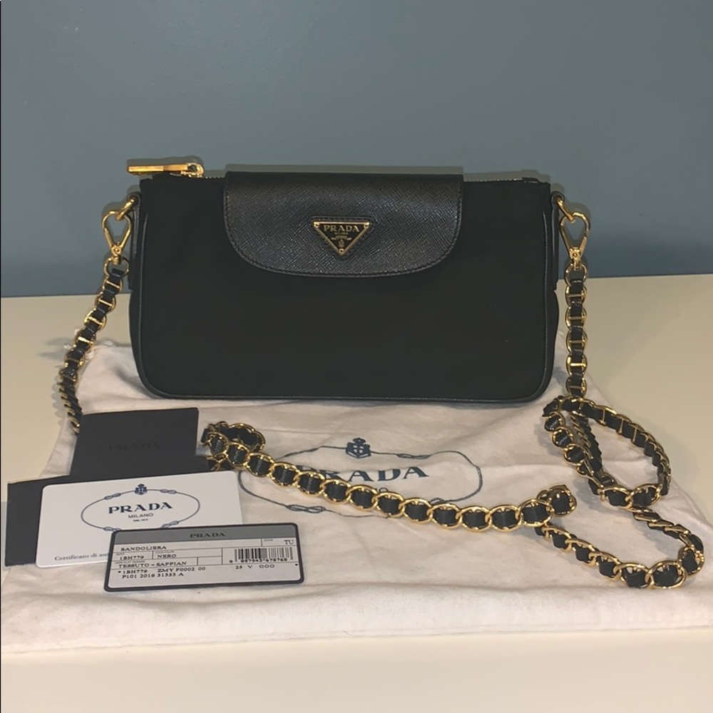 Prada black nylon crossbody bag